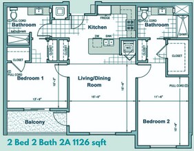 2 Bed 2 Bath Casita 5821 floor plan